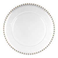 Mantel individual de 32 cm de plástico con perlas