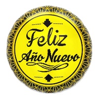 Globo de Feliz Año Nuevo amarillo de 53 x 45 cm