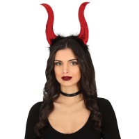 Diadema de cuernos de demonio acolchados