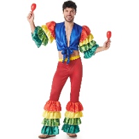 Disfraz de rumbero multicolor para hombre