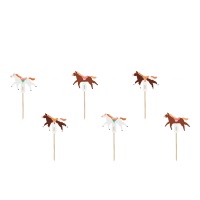 Picks para cupcakes de Caballo - 6 unidades