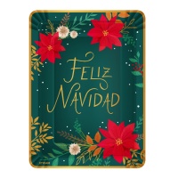 Bandeja de 34 x 25 cm de cartón de Feliz Navidad con flores - 2 unidades