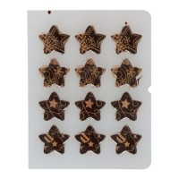 Figuras de chocolate belga de Estrellas Bronce - 12 unidades