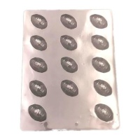 Molde de balón de rugby para chocolate de plástico de 24 x 18,5 cm - 14 cavidades