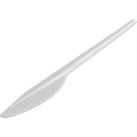 Cuchillos de 16,5 cm de plástico blanco - 100 unidades