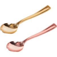 Cucharas de 13 cm de plástico metalizados - 6 unidades