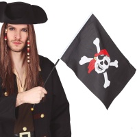 Bandera pirata con mástil de 42 x 30 cm