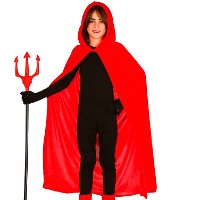 Capa de 100 cm efecto terciopelo con capucha infantil