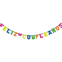 Guirnalda de Feliz Cumpleaños de colores articulada de 2,00 m