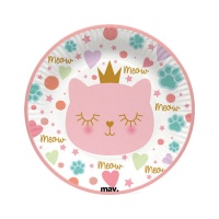 Platos de Gato princesa de 18 cm - 8 unidades
