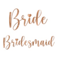 Pegatinas para bodas para copa Bride y Bridesmaid - PartyDeco - 6 unidades