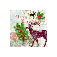 Servilletas de 16,5 x 16,5 cm de postales navideñas - 20 unidades