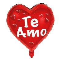 Globo de corazón rojo Te Amo con corazones de 45 cm