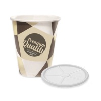 Vasos de 250 ml de cartón con tapa - 25 unidades