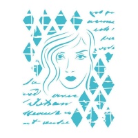 Plantilla Stencil rostro mujer con rombos de 20 x 28,5 cm - Artis decor - 1 unidad