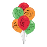 Globos de látex de Ladybug de 27,5 cm - 6 unidades