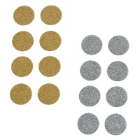 Pegatinas de formas de círculos con purpurina de 3,5 cm - 8 piezas