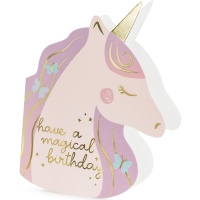 Tarjeta de cumpleaños de Unicornio mágico - 1 unidad