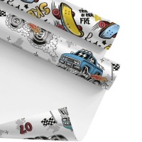 Papel de regalo de coches de 2 x 0,70 m - 1 unidad