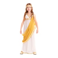 Disfraz de emperador romano dorado para niña
