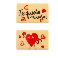 Figuras de chocolate blanco surtidas Te quiero - 50 unidades