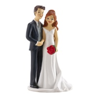 Figura para tarta de boda de pareja cogida de la mano de 18 cm
