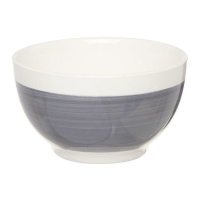 Bol de 14,2 cm redondo gris con franja blanca
