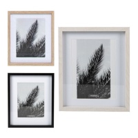 Marco para foto de 18 x 24 cm Hoja de Palmera blanco y negro