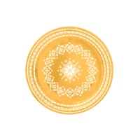 Platos de 23 cm de navidad de bordado dorado - 6 unidades