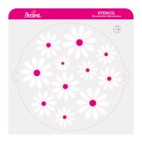 Stencil de margatitas de 25 cm - Decora