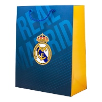 Bolsa regalo de 23 x 18 x 10 cm de Real Madrid azul y amarillo