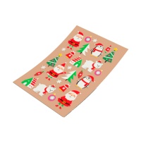 Pegatinas de Navidad de Papá Noel y osos