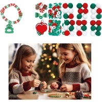 Caja de cuentas para pulseras de Navidad - 164 unidades