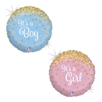 Globo redondo It's a boy - It's a girl de 46 cm - Grabo
