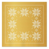 Servilletas de 16,5 x 16,5 cm de bordado dorado - 30 unidades