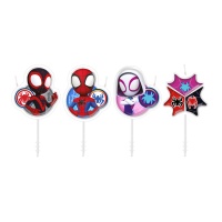 Vela de Spidey de 4 cm - 4 unidades