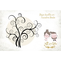 Lienzo de árbol de huellas para bodas