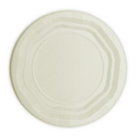 Platos de 20,5 cm de plástico crema - 50 unidades