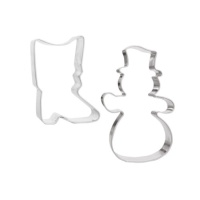 Cortador de muñeco de nieve y botas de Navidad - Scrapcooking - 2 unidades