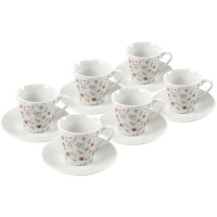Taza de 90 ml de café Flores de colores - 6 servicios