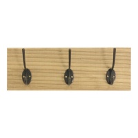 Perchero de madera natural de 3 colgadores - Dcasa