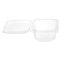 Envase de 0,375 L transparente con tapa bisagra - 50 unidades