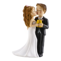 Figura para tarta de boda de pareja con copa de 16 cm