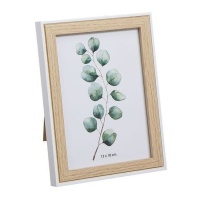 Marco para foto de 13 x 18 cm Madera y Blanco