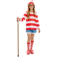 Disfraz de viajero con gorro para niña