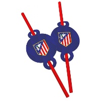 Pajitas de Atlético de Madrid azules - 6 unidades