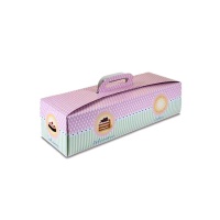 Caja de 29 x 11 x 10 cm para tarta rectangular decorada