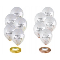 Bouquet de Happy Birthday transparente con confetti - Monkey Business - 10 unidades
