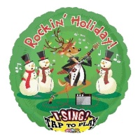 Globo redondo de Navidad con música de Jingle Bell Rock de 71 cm - Anagram