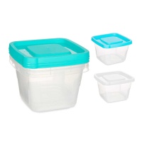 Tupper de 1,350 L de plástico cuadrado - 3 unidades